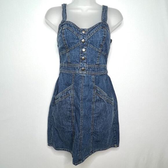 Japna Denim Sweetheart Neckline Mini Dress Small - Picture 1 of 8